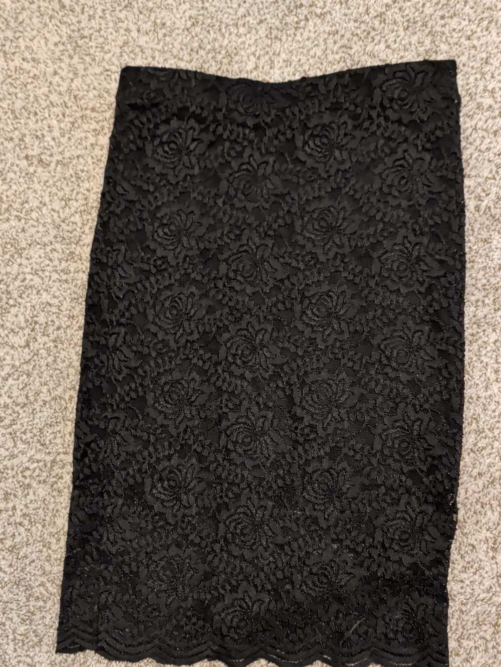 Forever 21 Black Floral Lace Stretch Skirt